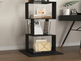 360&deg Rotating 6-Tier Black Bookshelf with Stable Anti-Tip Base, Tall Floor Standing Bookcase & W409P167479
