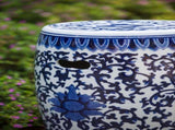 Ceramic Garden Stool, Blue and White Small Side Tabel, D11" x 16" W2078131635