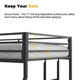 Adam Sturdy Twin over Full Bunk Metal Black for Kids and Adult, Low Profile Twin over Full Bunk B083P152992