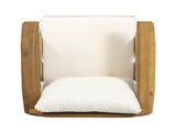 Outdoor Acacia Wood Club Chairs with Cushions , Teak Finish Beige, 30.75" W x 30.25" D x 70856.00BGE