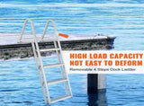 Dock Ladder, Removable 4 Steps, 350 lbs Load Capacity, Aluminum Alloy Pontoon Boat Ladder with 4'' T3342P492229