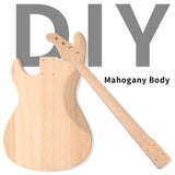 ZNTS DIY 4 String GP Style Electric Bass Guitar Kits with Mahogany Body, Maple Neck and Accessories 18785308