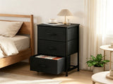 3-Layer Fabric Storage Cabinet, Vertical Narrow Dresser Tower with Smooth Metal Glide Drawers, 26114045