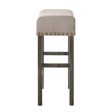 ZNTS Tan and Weathered Grey Counter Height Stools B062P181296