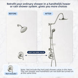 Shower System with Rain Showerhead, 5-Function Hand Shower, Adjustable Slide Bar and Soap Dish for DSAE103BN
