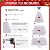 6 FT Pre-lit Artificial Christmas Tree, Xmas Tree Hinged Branches with 300 Cold/Pink/Warm 28553387
