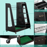 Golf Bag for Garage, Premium Wooden Golf Clubs Storage Rack Fit 2 Golf Bags, Golf Trunk W1422P296350
