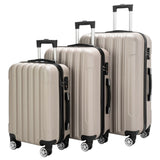 ZNTS 3-in-1 Multifunctional Large Capacity Traveling Storage Suitcase Luggage Set Champagne 35164961