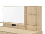 Modern Vanity Desk with LED Lighted Mirror, Makeup Vanity Table with 5 Drawers, Side Storage N773P479850W
