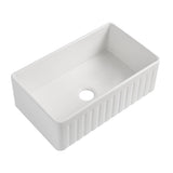 Fireclay 33" L X 20" W Farmhouse Kitchen Sink with Grid and Strainer JYCAS8280WH