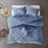 King/Cal King Velvet Comforter Set with Throw Pillow B03595989