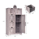 ZNTS Bathroom Storage Cabinet with Storage 5 Drawers and 1 Door, Entryway Cabinet with Adjustable Shelf, W1673P176236