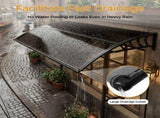 Awning for Door Entrance with Drainage Sink, 40x60 Inch Window Canopy Exterior, UV Rain Snow 40055087