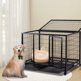 ZNTS 42 Inch Heavy Duty Dog Crate, Metal Dog Cage Dog Kennel for Medium to Large Dogs with Double Doors, 52893270