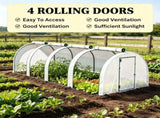 White Portable 13' L x 3' W x 2.5' H Tunnel Greenhouse Garden Grow Tent with 4 Zipper Doors, 31842948