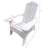 Outdoor or indoor Wood Adirondack chair with an hole to hold umbrella on the arm ,white W2297P143389