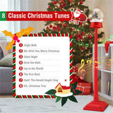 5 Ft Christmas Streetlamp Decor 360&deg Rotating Santa/Snowman/Tree, 15 Colorful LEDs, 8 Tunes, 2 87076378