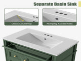30'' Bathroom Vanity with Top Sink, Modern Bathroom Storage Cabinet with 2 Drawers and a Tip-out N710P206904F