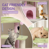 27.5in Cat Tree, Multi-level Cat Tower with Cat Scratching Post and Pad, Cozy Cat Condo, Padded Top 73326498