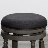 24" Counter Stool, Weathered Gray Finish, Charcoal Fabric Seat B04660746