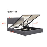 ZNTS Queen Upholstered Platform Bed with Lifting Storage, Queen Size Bed Frame with Storage and Tufted W1670P147579