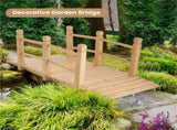 5 Feet Wooden Garden Bridge - 100% Fir Wood Construction, Easy Assembly with Hardware, Ideal for 00678135