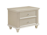 Silver Finish 1pc Nightstand of Textural Drawer Fronts Polished Knobs Modern Traditional Bedroom B01147612