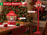 64" Christmas Streetlamp Lantern 60 Warm LEDs, 8 Xmas Melodies, 2 Display Ways, ABS/PP/PVC, Red, 02304289