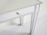 2-Drawer Modern Style Computer Desk MDF Mirror Dressing Table 41.34*14.17*29.92in Silver 20041473