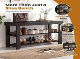 27-In Bamboo Shoe Rack & Bench, 3-Tier 280 lb Capacity Storage Organizer for Entryway, Living Room, 29217719