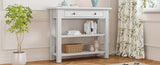 ZNTS TREXM Retro Console Table with Drawer and Two Sturdy Shelves for Entryway, Living Room N715P195561K