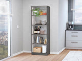 Zachary Matt Gray and White 5-Shelf Slim Bookcase B062P175161