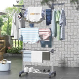 Clothes Drying Rack, Oversized 4-Tier Foldable Stainless Steel Drying Rack Clothing, 36130583