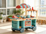Kids Kitchen Food Stand with Play Food, Cashier Register, for 3-6Y Kids Grocery Store Pretend Play 06846359