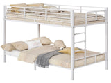White Twin Bunk Bed Square Tube High Guardrail Side Ladder Opening Iron Bed 58697085