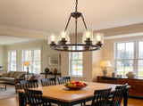 23.62'' Modern 6-Light Black Wagon Wheel Chandelier With Light For Bedroom Bathroom,Living W5008P468517