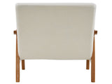 Solid Wood Armrest Teddy Velvet Simple Single Indoor Lounge Chair Backrest Creamy-White 76732988