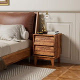 2 Set Nightstands Features Vintage-style and Bevel Design, Made of MDF, Mid Century Modern W578P192477