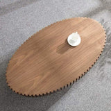Modern Handcraft Drum Table Length 43.7 inch Ellipse Table for Living Room,Oval Small W2582P251185