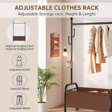 ZNTS 1pc, Clothes Rack with Wheels, Rolling Clothing Rack for Hanging Clothes, Heavy Duty Clothes 88942830