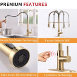 Touchless Kitchen,Hands Free Automatic Smart Kitchen Brushed Nickel Gold Smart Kitchen W1932P156241
