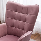 Leiria Contemporary Silky Velvet Tufted Accent Chair with Ottoman, Mauve T2574P164274