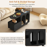 ON-TREND Mobile End Table with lockable wheels, Cream Style Side Table with Storage Drawer, 11.8inch N721P191983B