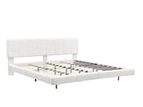 White Boucle Floating Bed with Light,King N769P304636W