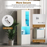 ON-TREND High Gloss Storage Cabinet with LED Lights, 67" Tall Pantry Cabinet with Acrylic Door, N721P192842K