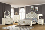 Jasmine 5-Drawer Chest with side LED Lightning made with Wood in Beige 659436285736