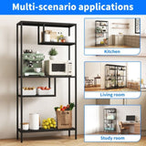 Modern Storage Shelf with 4 Compartments & Metal Legs, Freestanding Organizer,Book Display T2398P286673