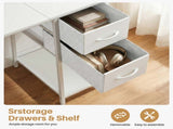 47 Home Office Desk with 2 Fabric Drawers, Storage Shelf, X-Frame Support, Spacious 73523890