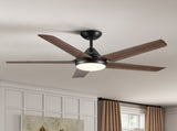 48 In Intergrated LED Ceiling Fan Lighting with Brown Wood Grain ABS Blade W1367P171191