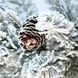 Artificial 4.5ft decorated flocking basin tree with 720 PE/PVC Mixed Branch Tips, Pine cone *19, 62960434